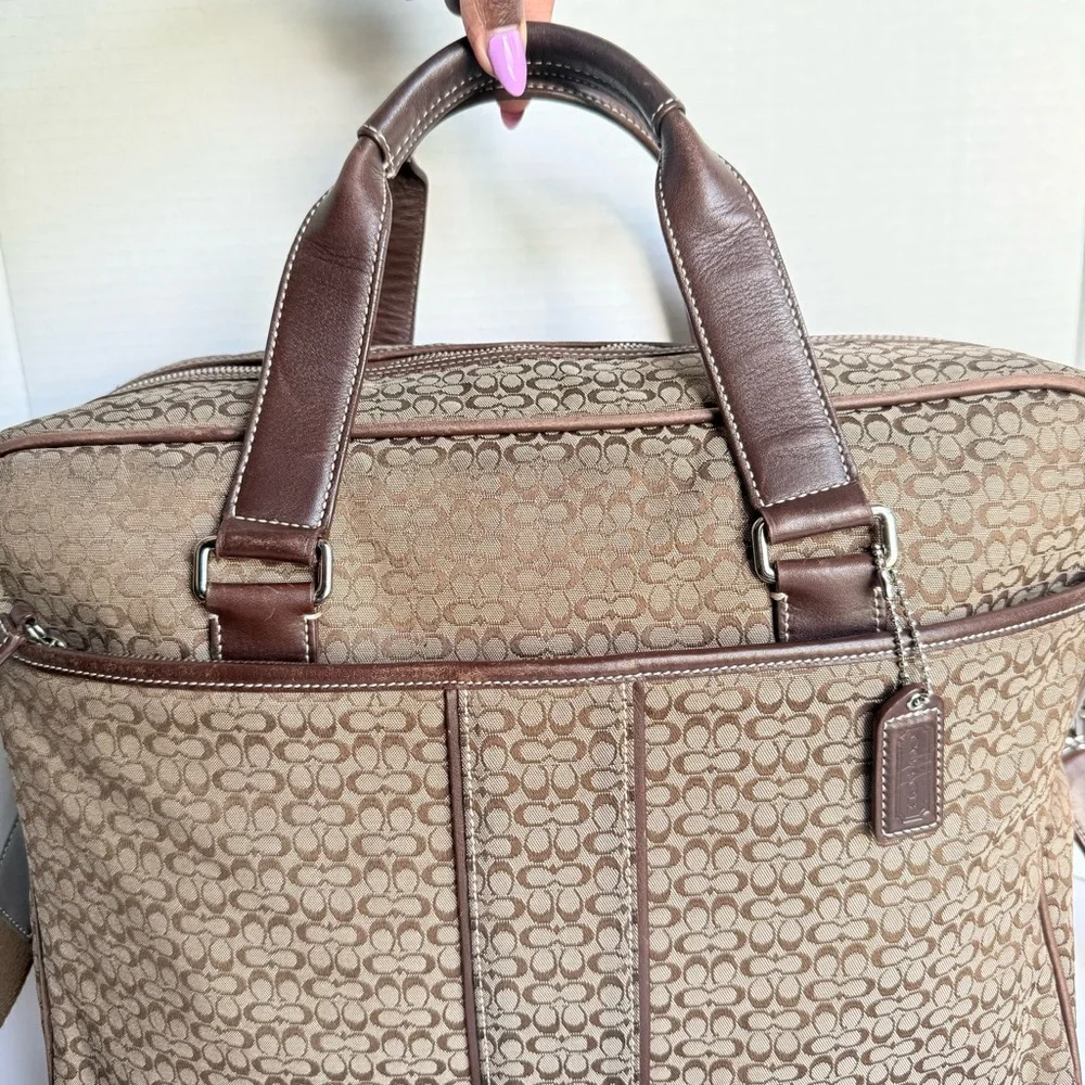 Coach Hudson Commuter Briefcase | C Signature Canvas & Leather | Laptop Bag - Picture 6 of 13